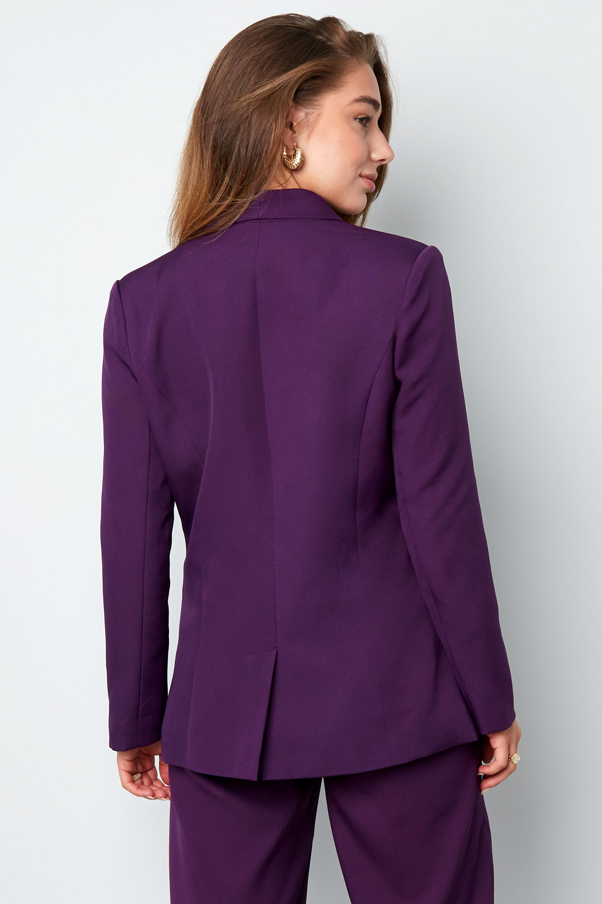 Oversized blazer gold buttons - purple Picture9